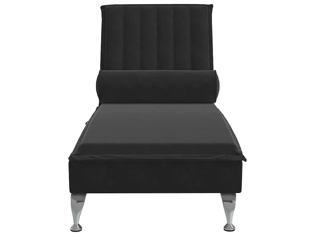 Chaise lounge de massagem com rolo veludo preto