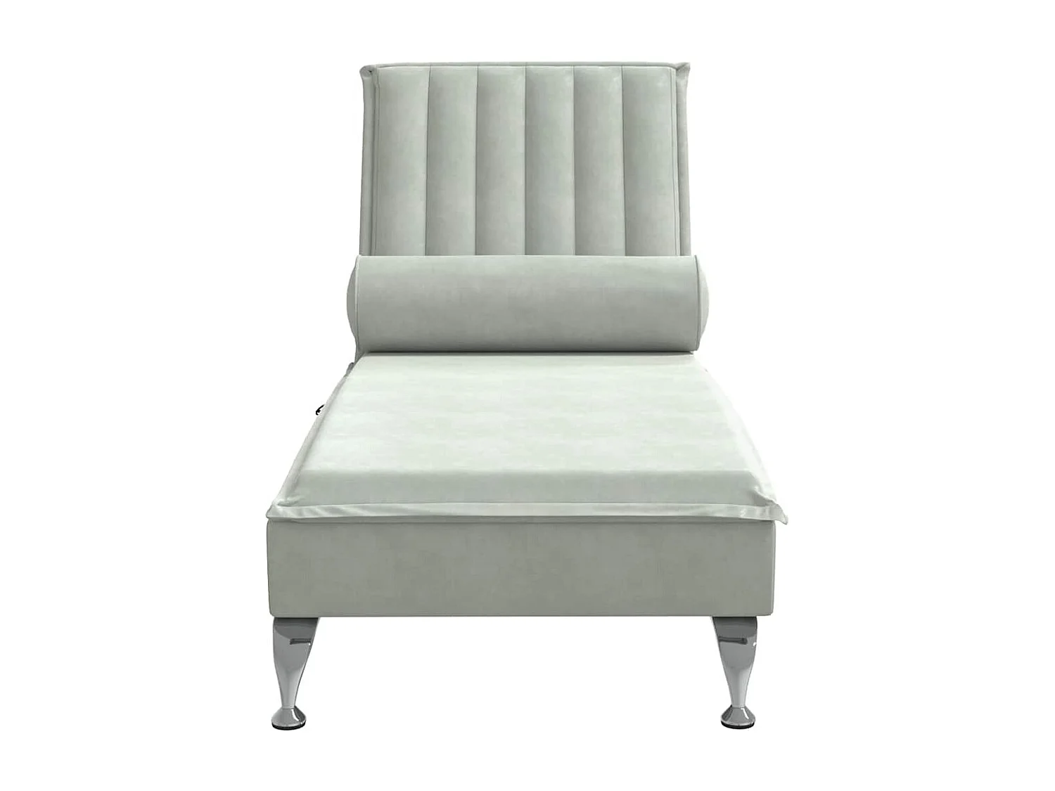 Massage chaise longue met bolster fluweel lichtgrijs