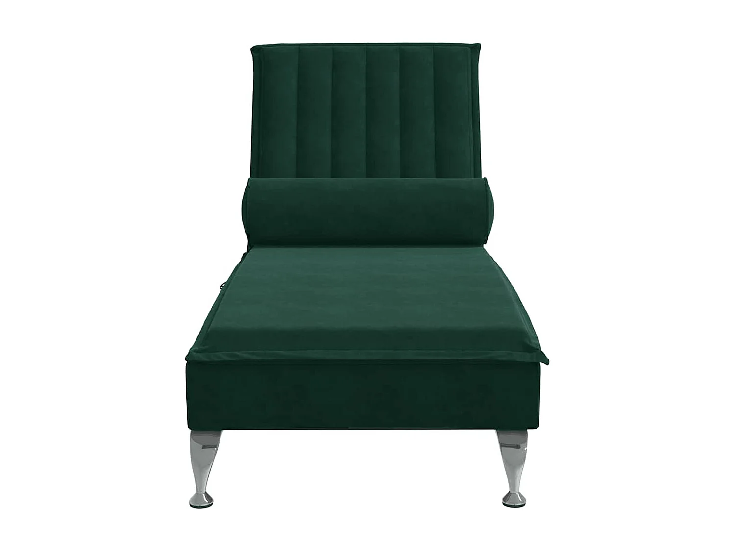Chaise longue de massage avec traversin vert foncé velours