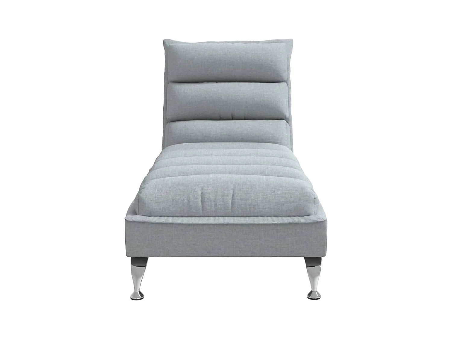 Chaise longue avec coussins gris clair tissu