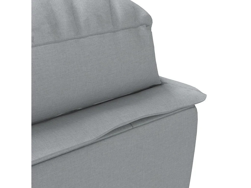 Chaise longue avec coussins gris clair tissu