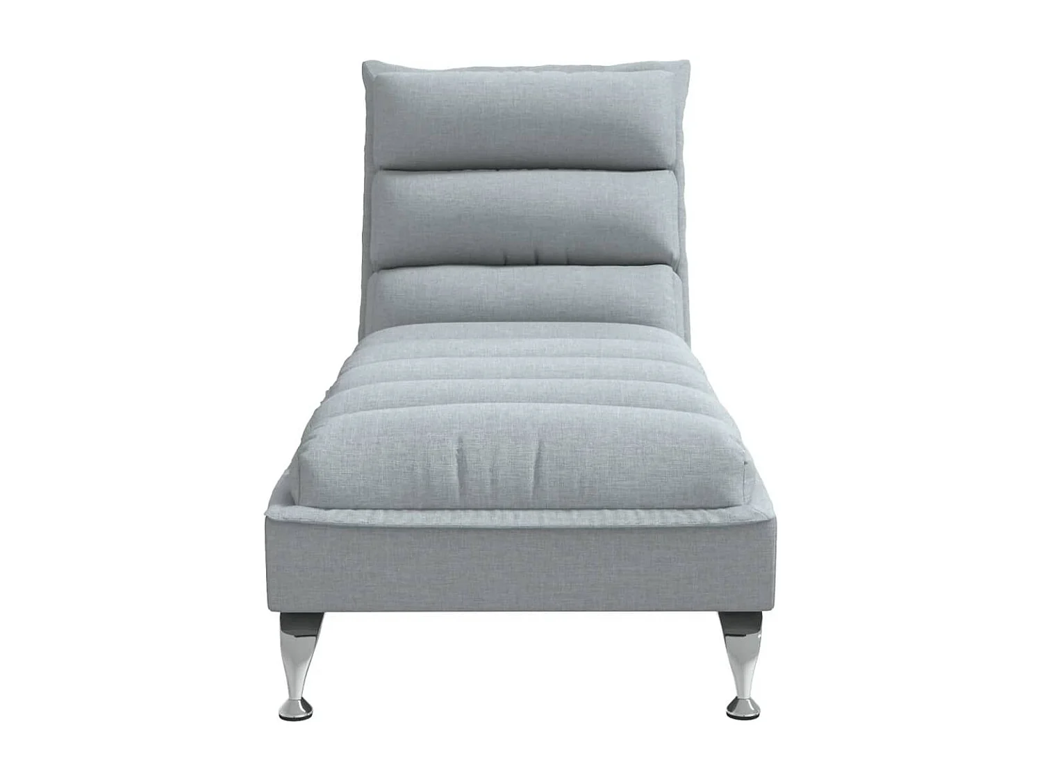Chaise Longue con Cuscini Grigio Chiaro in Tessuto