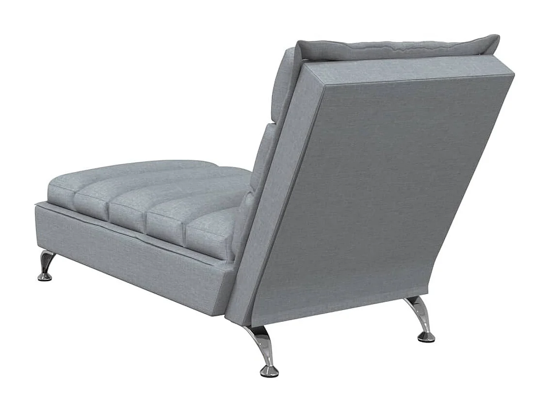 Chaise Longue con Cuscini Grigio Chiaro in Tessuto