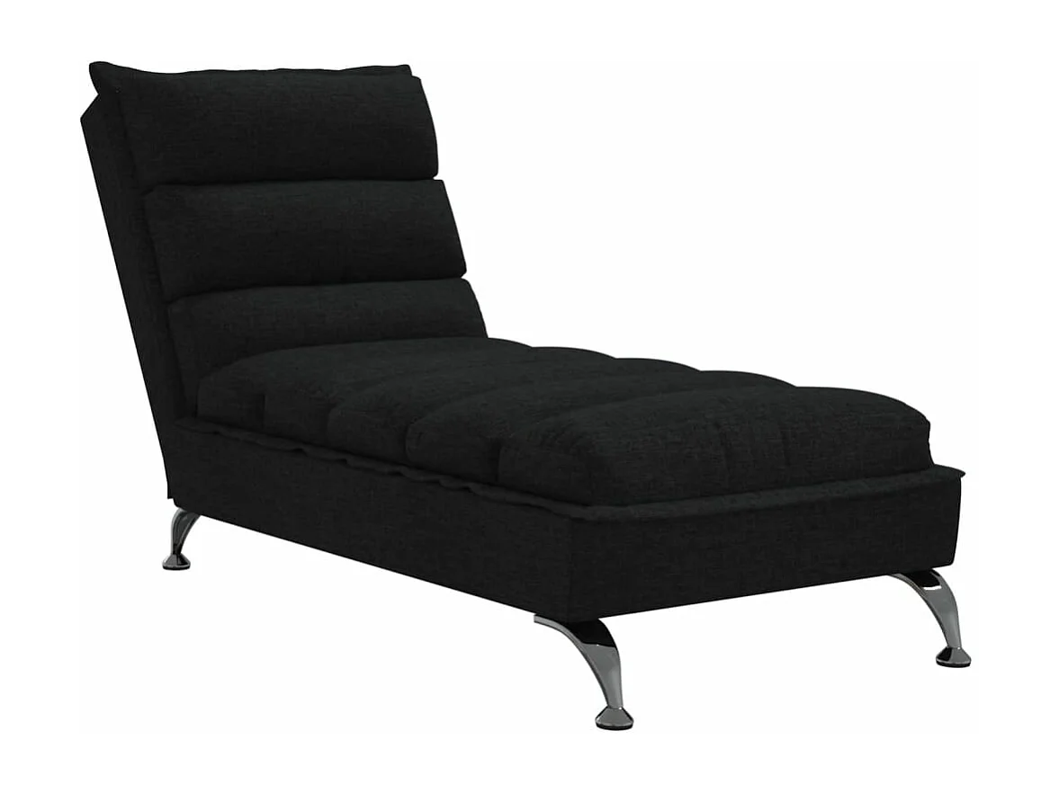 Chaiselongue mit Kissen Schwarz Stoff