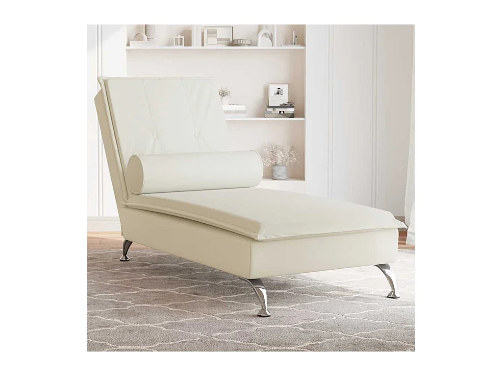 Massage chaise longue met bolster fluweel roze