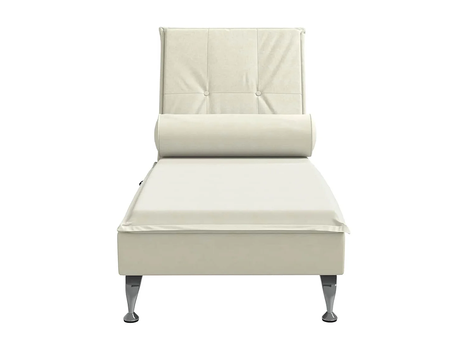 Massage-Chaiselongue mit Nackenrolle Creme Samt