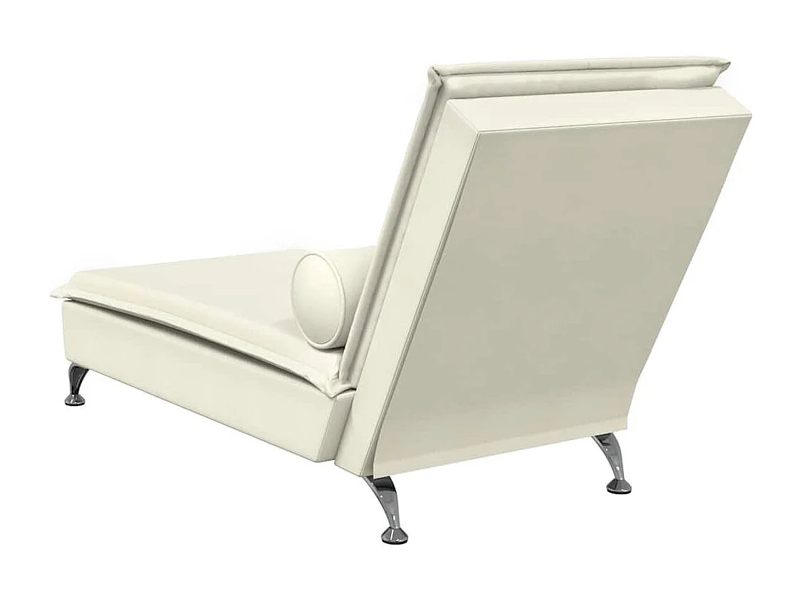 Chaise longue de massage avec traversin crème velours