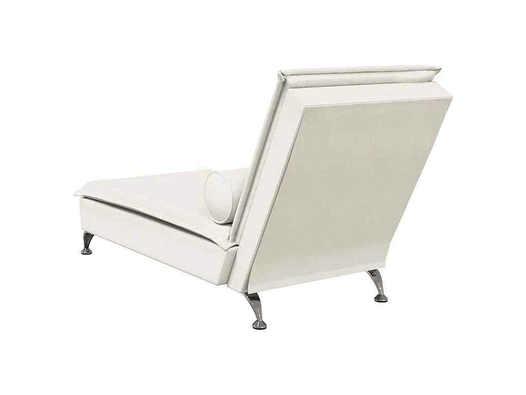 Massage-Chaiselongue mit Nackenrolle Creme Samt