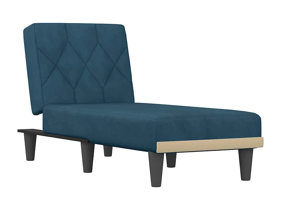 Chaise longue bleu velours