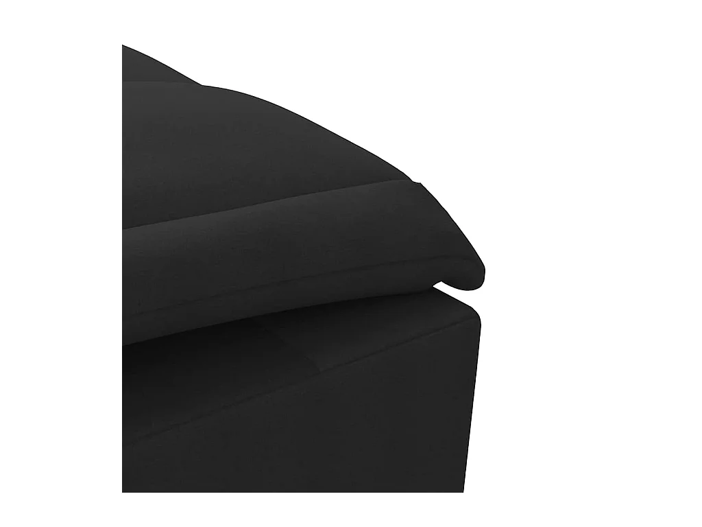Massage chaise longue met bolster stof zwart