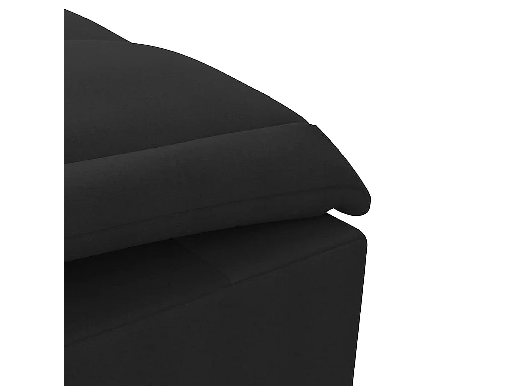 Massage-Chaiselongue mit Nackenrolle Schwarz Stoff