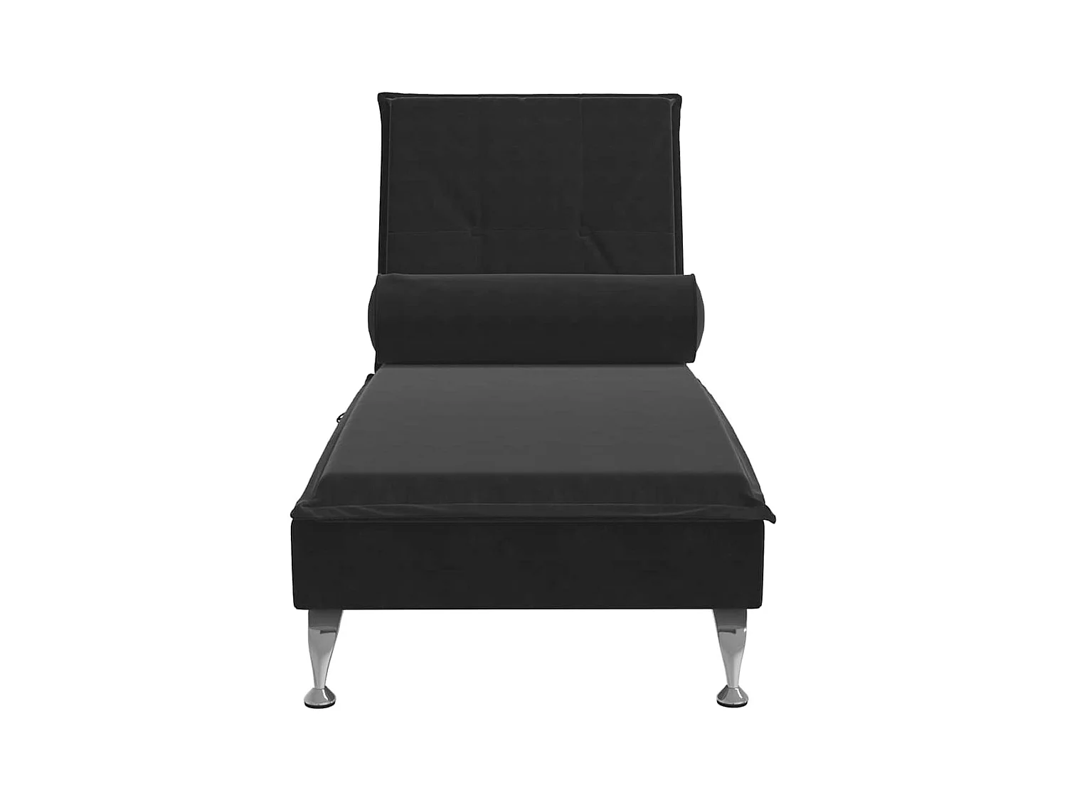 Chaise longue de massage avec traversin noir velours