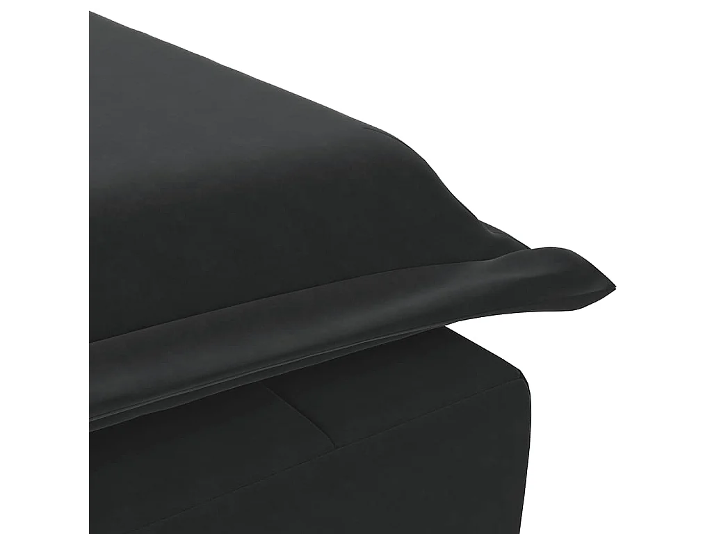 Massage chaise longue met bolster fluweel zwart