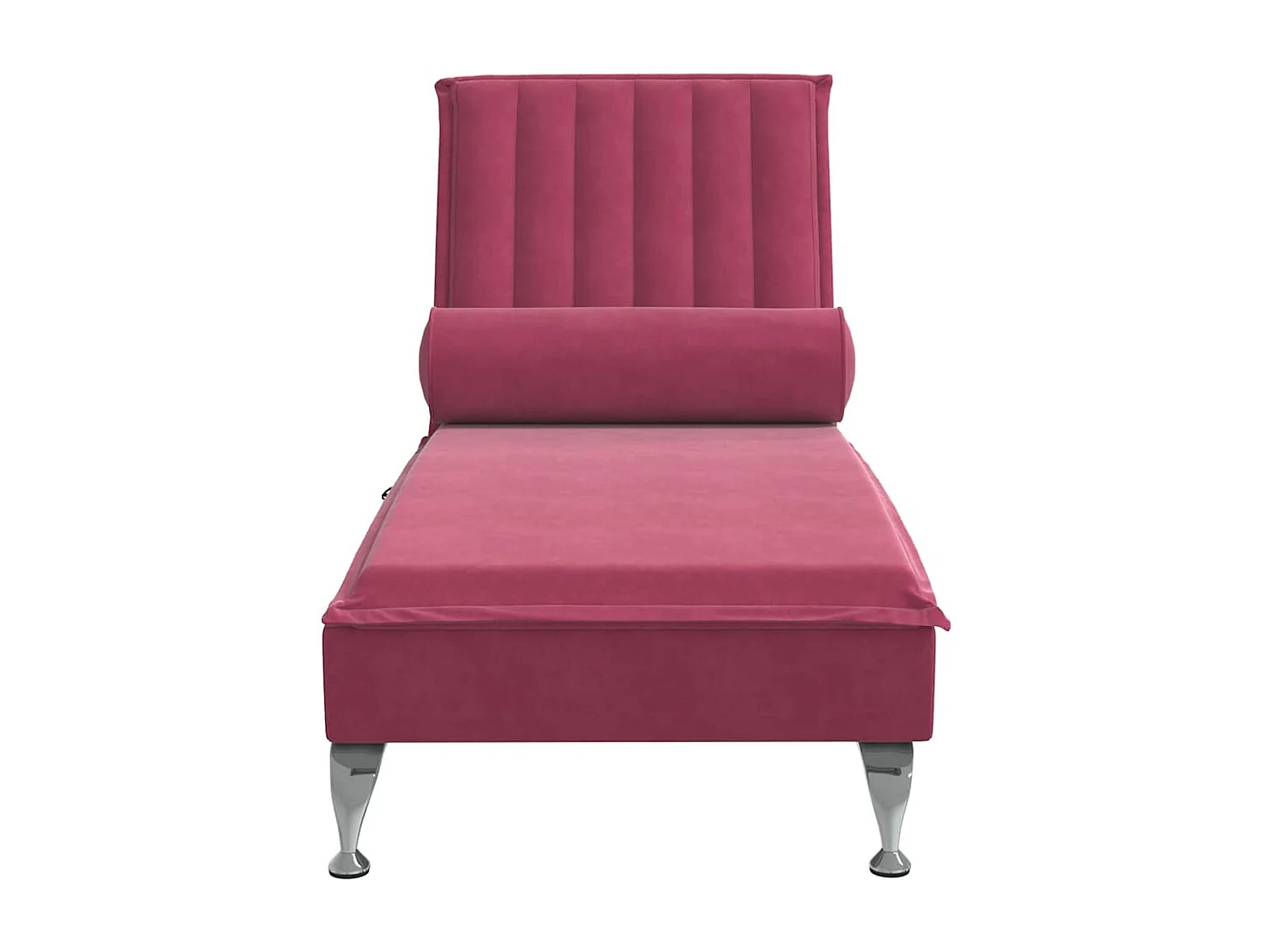 Chaise longue de massage avec traversin rouge bordeaux velours