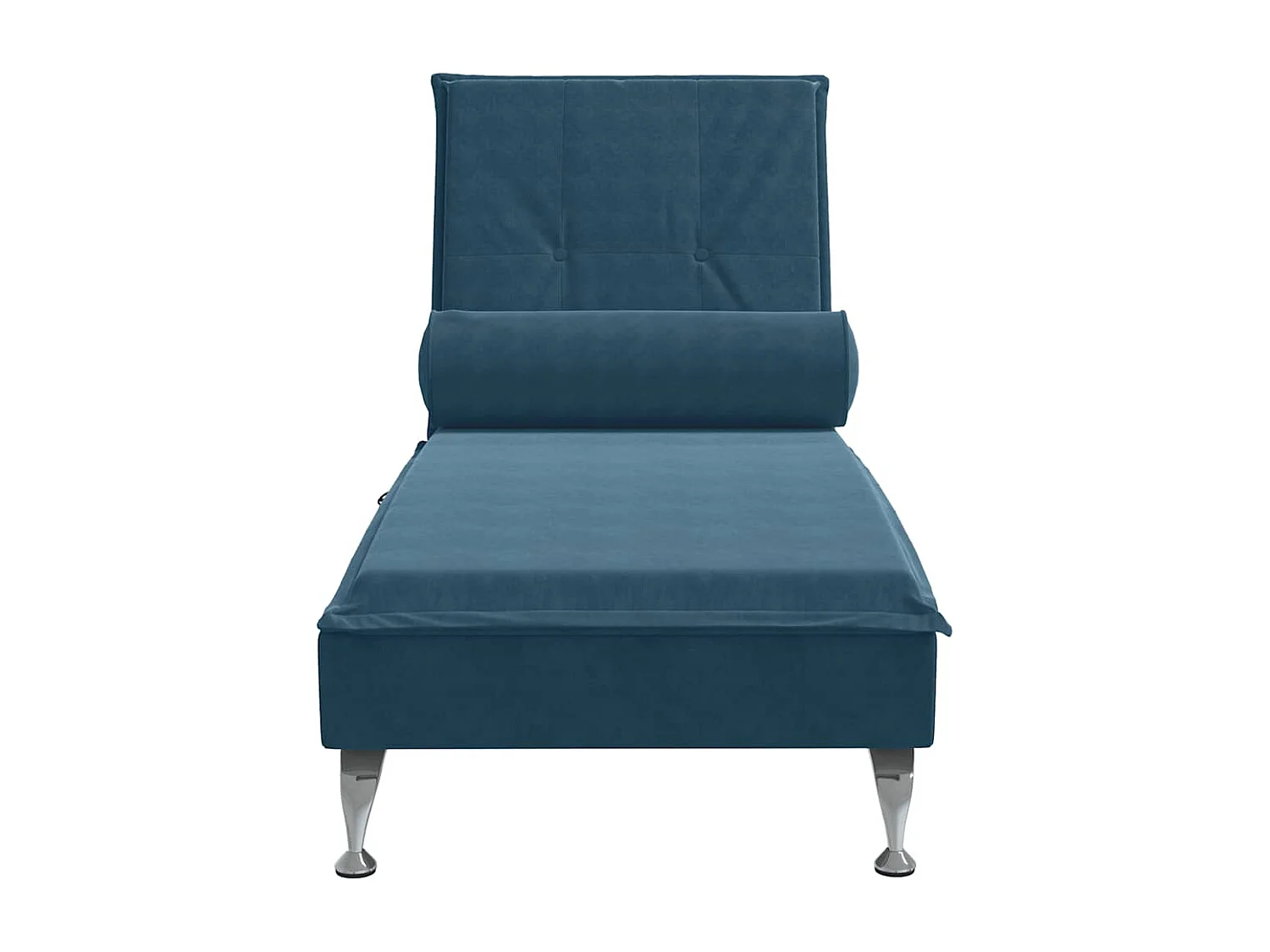 Chaise longue de massage avec traversin bleu velours