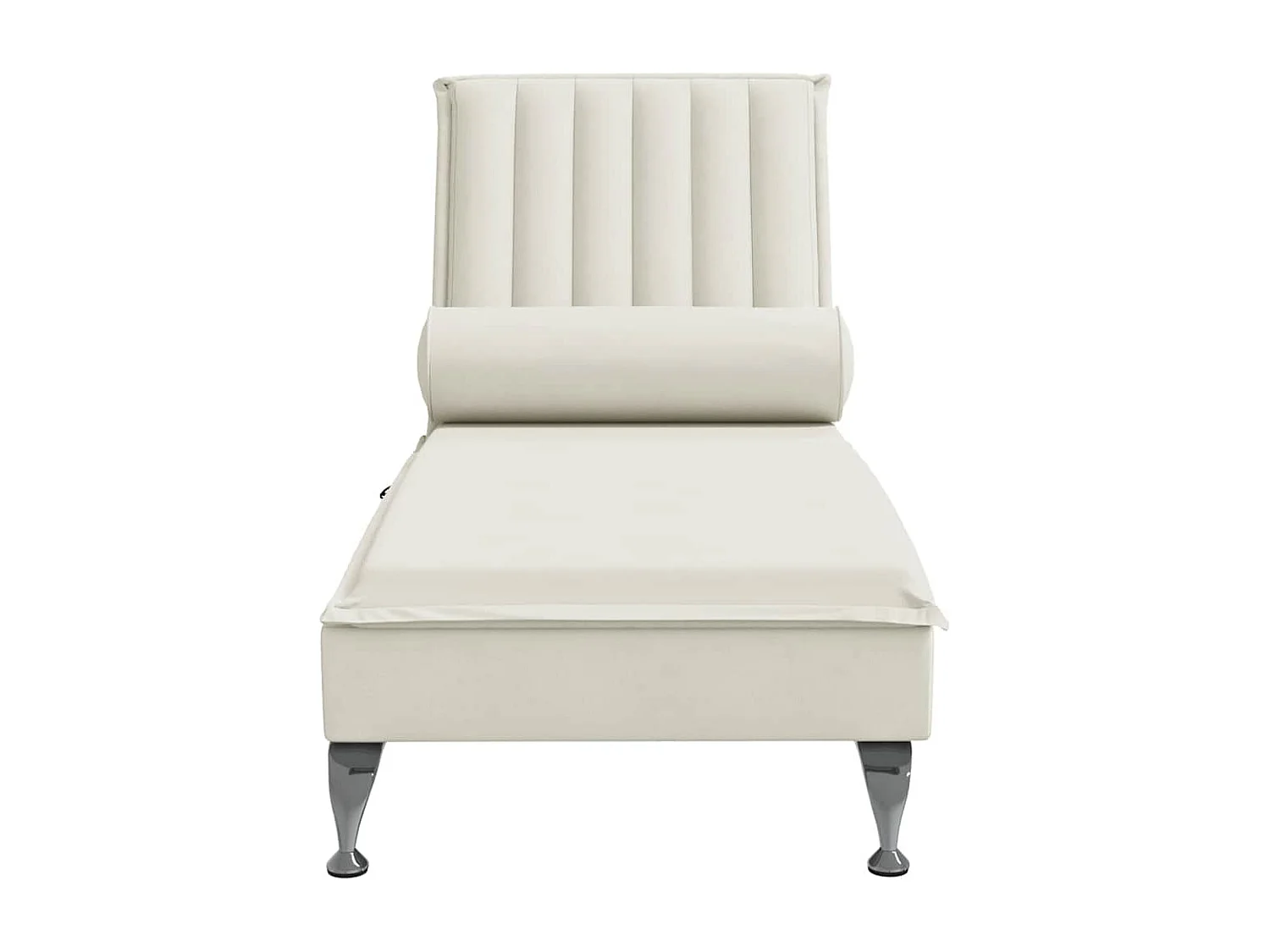 Chaise longue de massage avec traversin crème velours