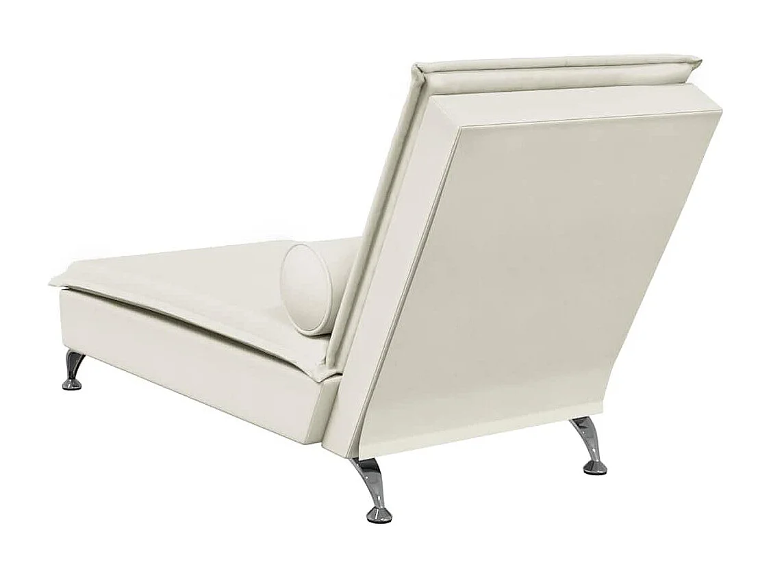 Chaise longue de massage avec traversin crème velours