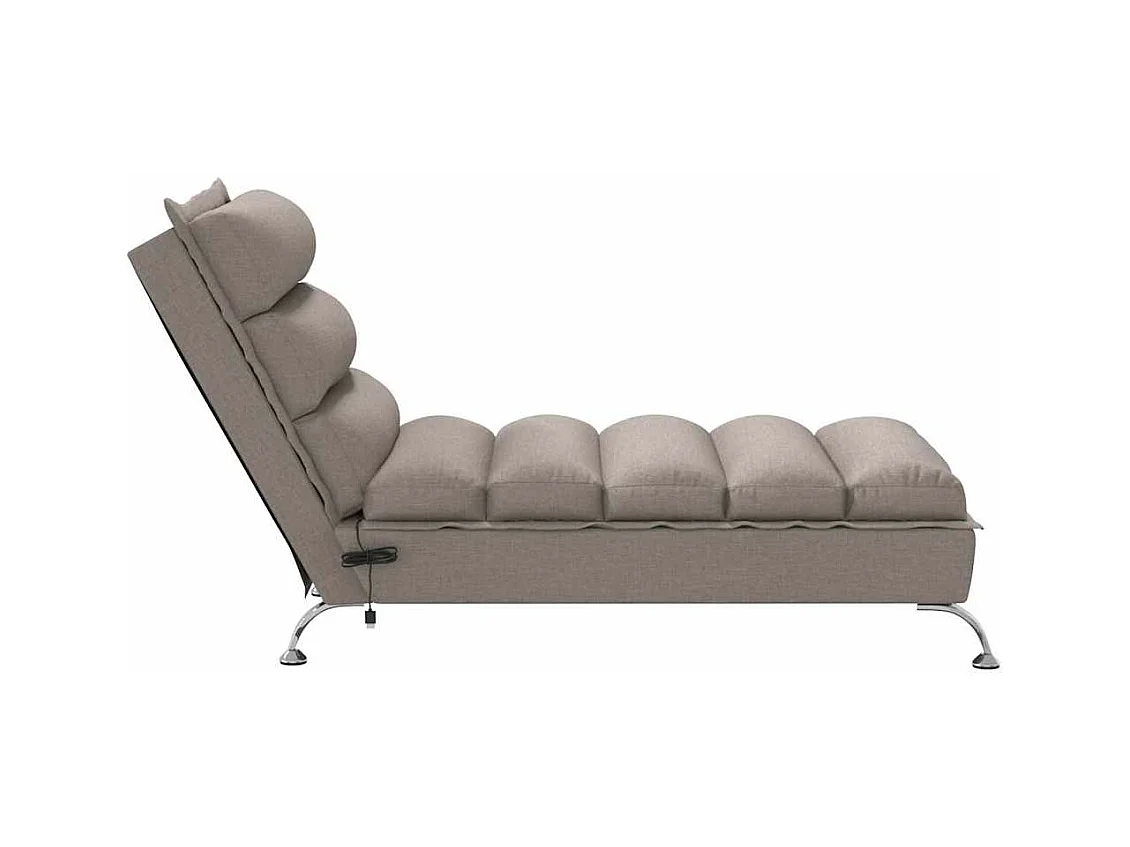 Massage-Chaiselongue mit Kissen Taupe Stoff