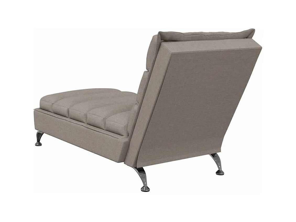 Massage-Chaiselongue mit Kissen Taupe Stoff