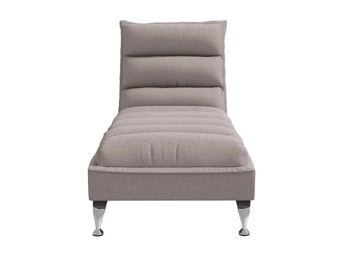 Chaise longue de massage avec coussins taupe tissu