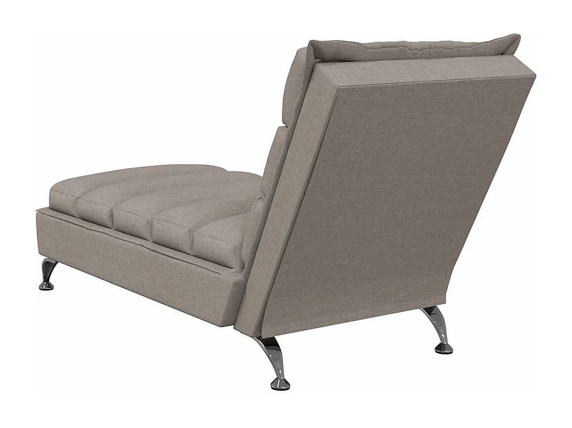 Chaise longue de massage avec coussins taupe tissu