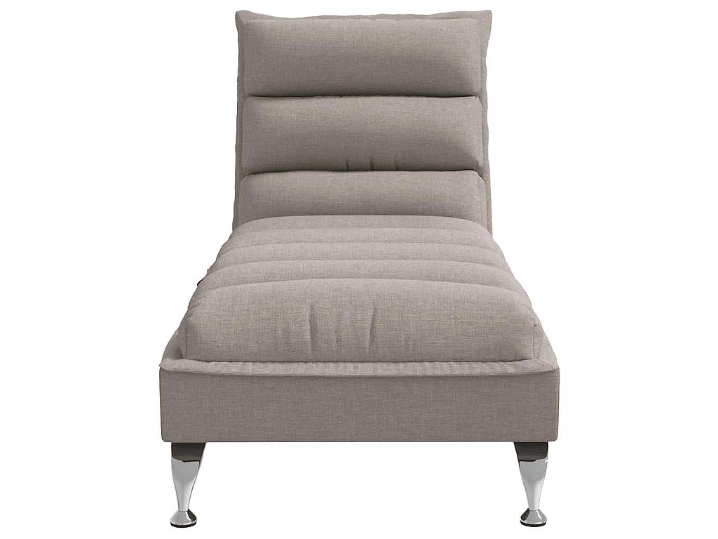 Chaise longue de massage avec coussins taupe tissu