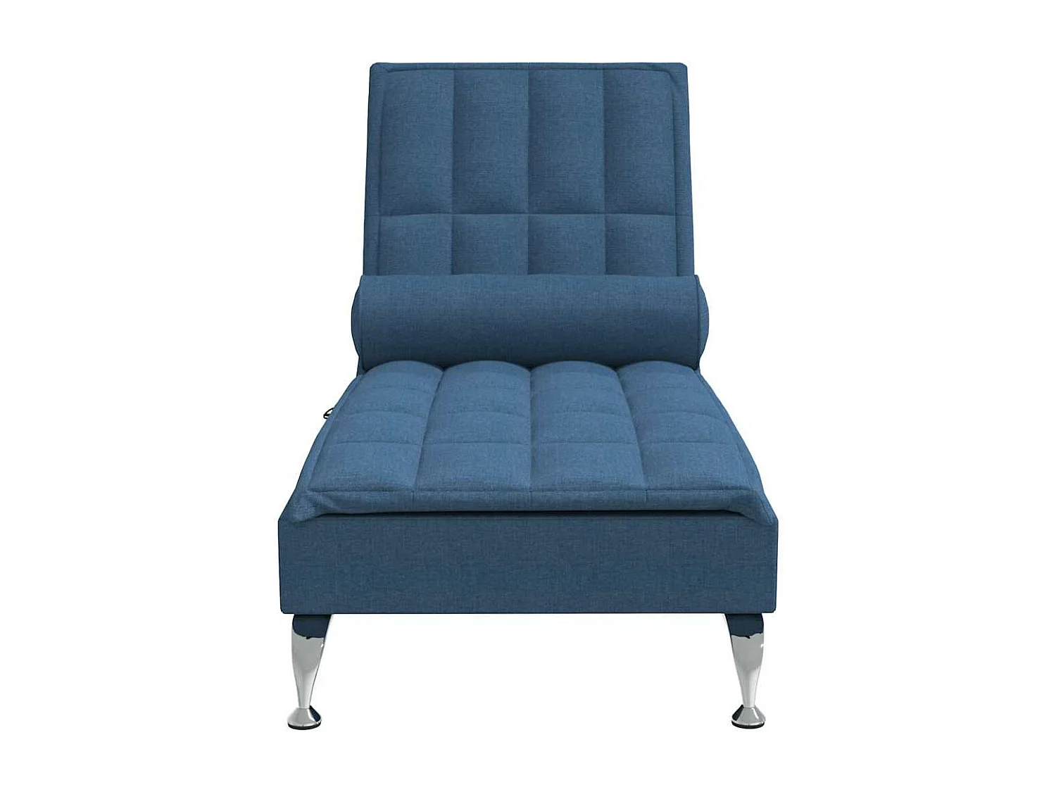 Massage-Chaiselongue mit Nackenrolle Blau Stoff