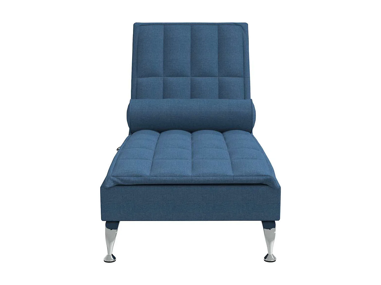 Chaise longue de massage avec traversin bleu tissu