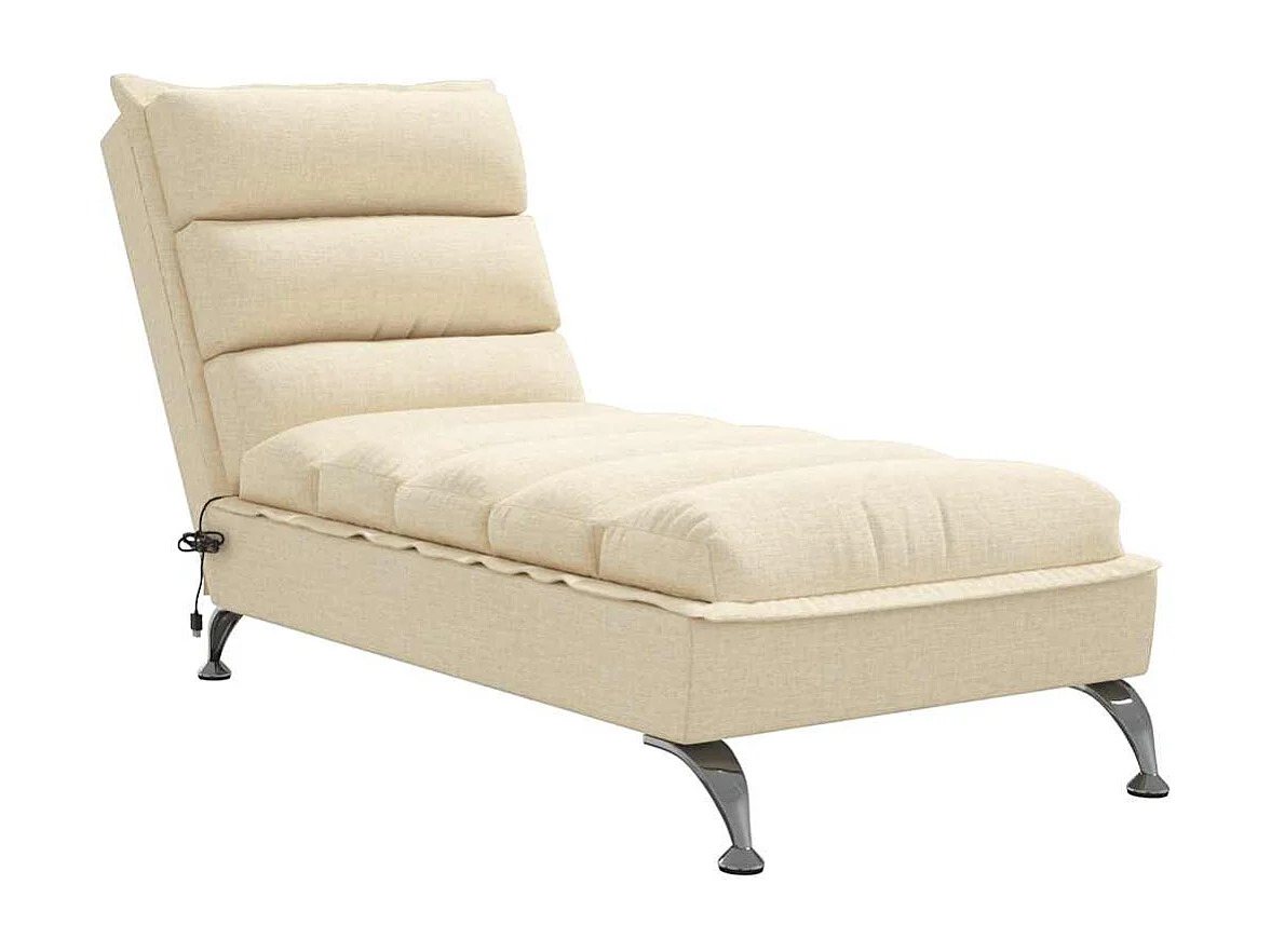 Chaise lounge de massagem com almofadões tecido creme