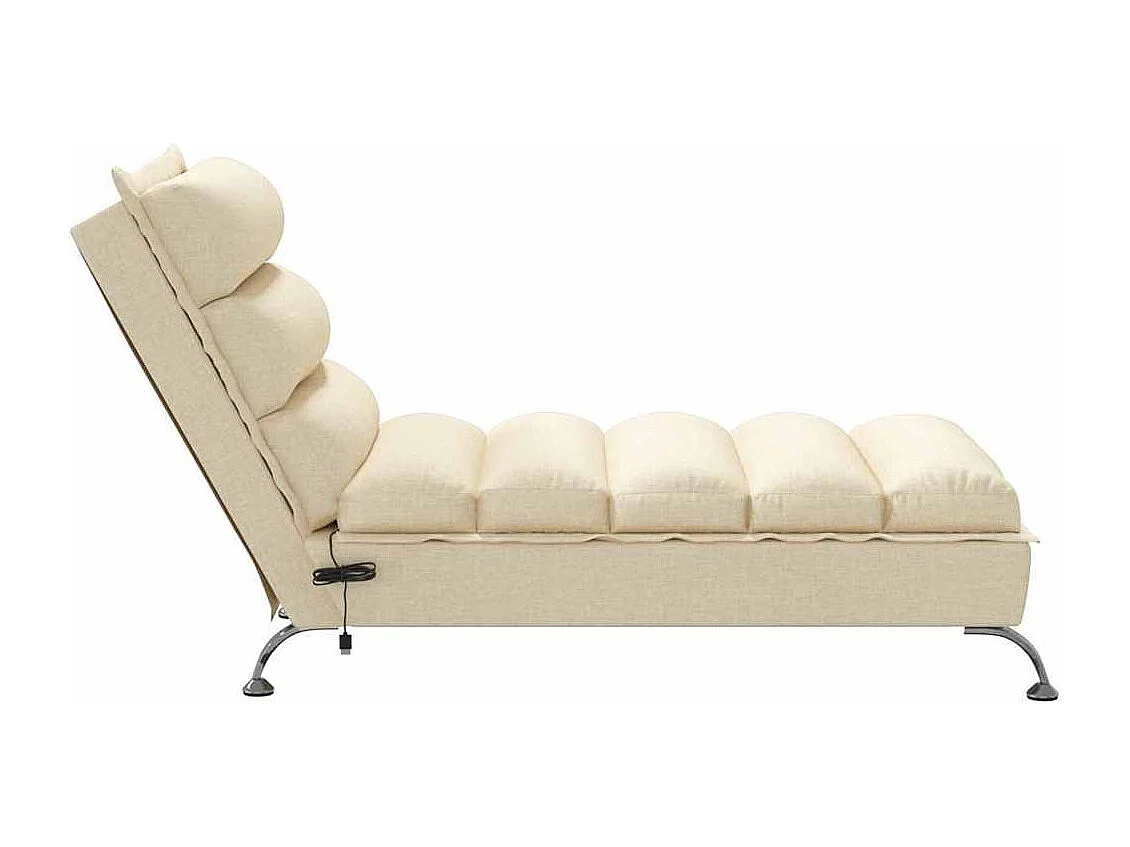 Chaise lounge de massagem com almofadões tecido creme
