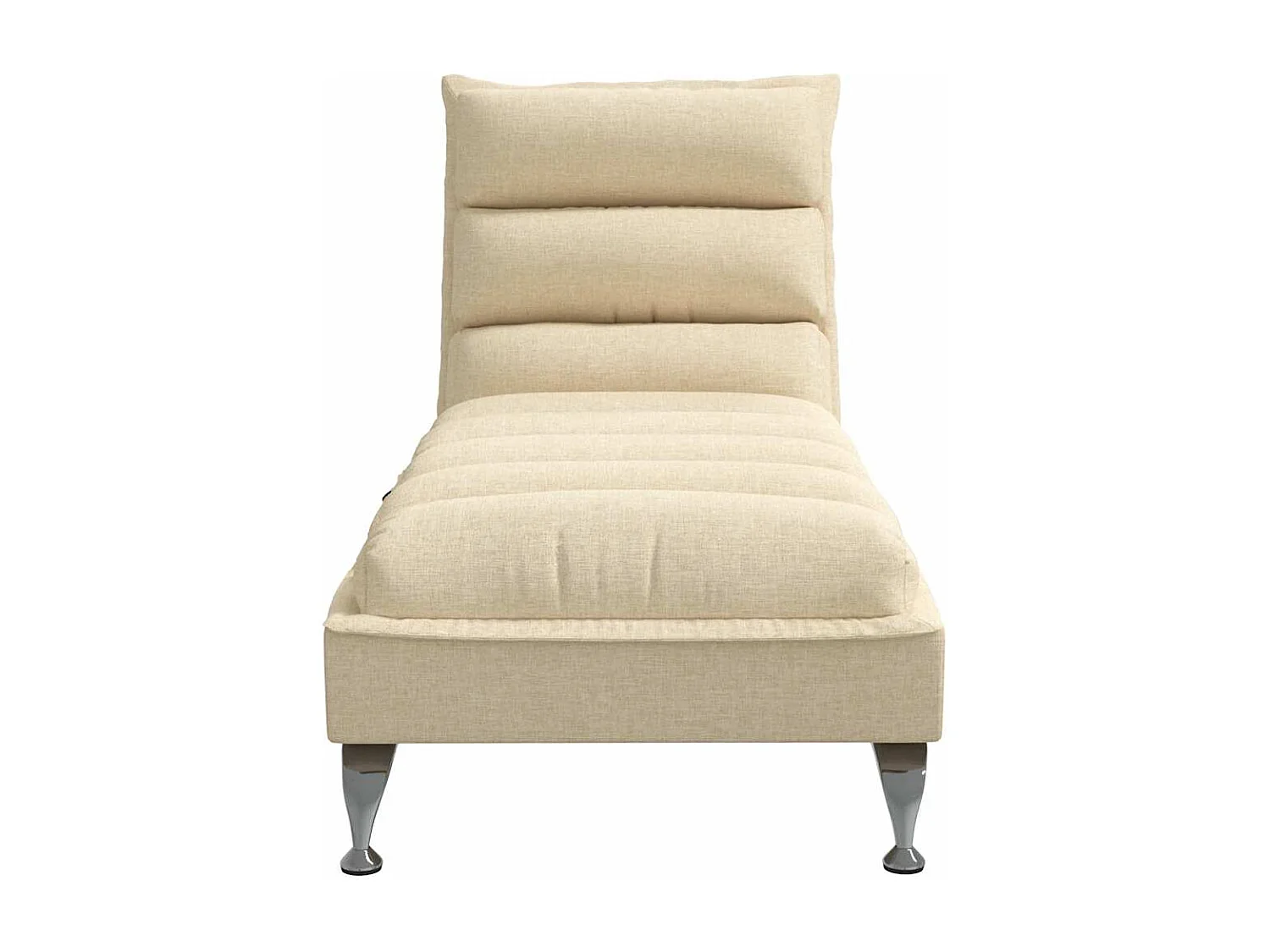Chaise longue de massage avec coussins crème tissu