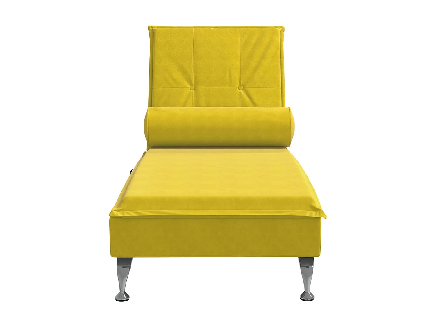 Chaise longue de massage avec traversin jaune velours