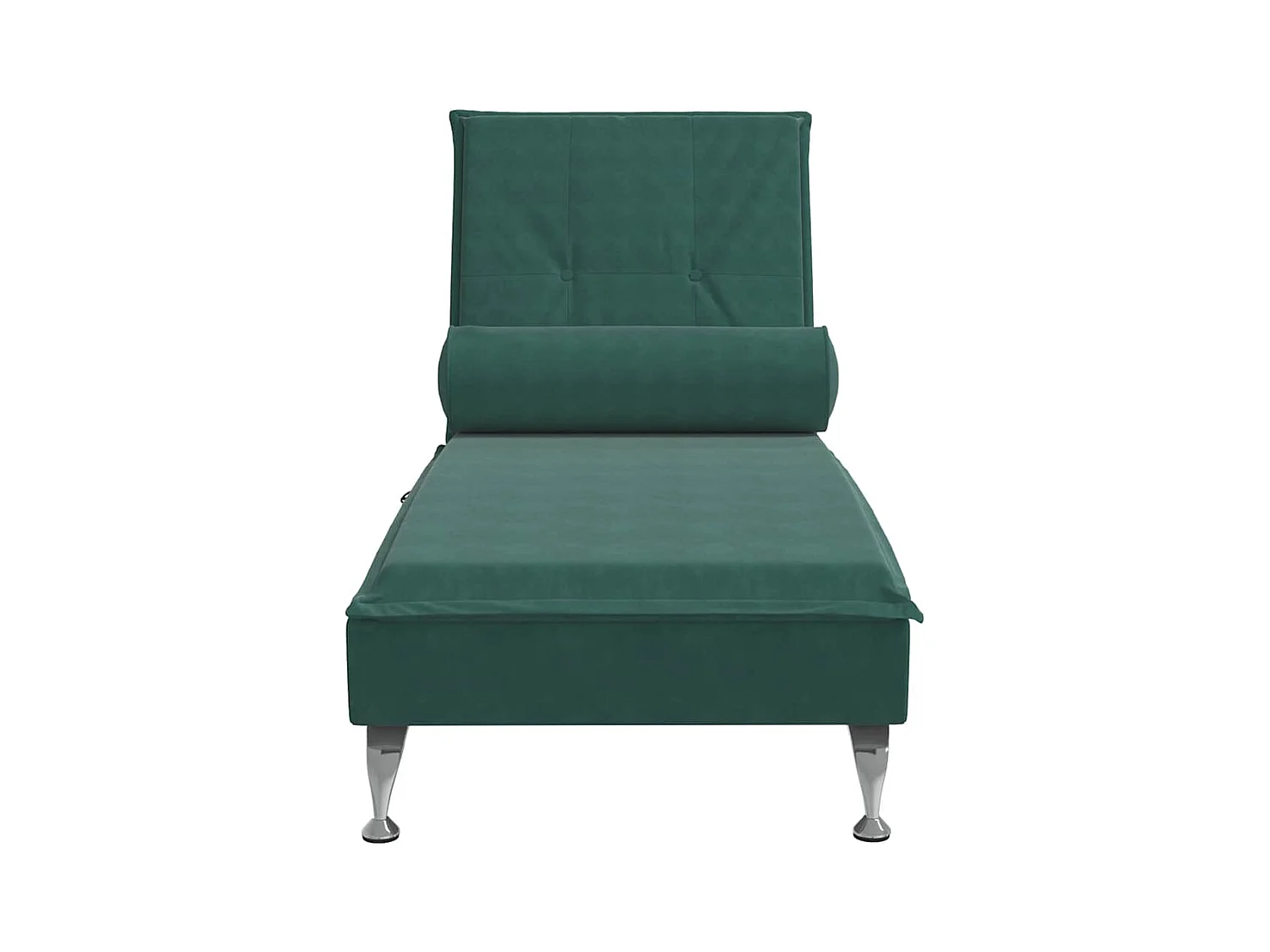 Chaise longue de massage avec traversin vert foncé velours
