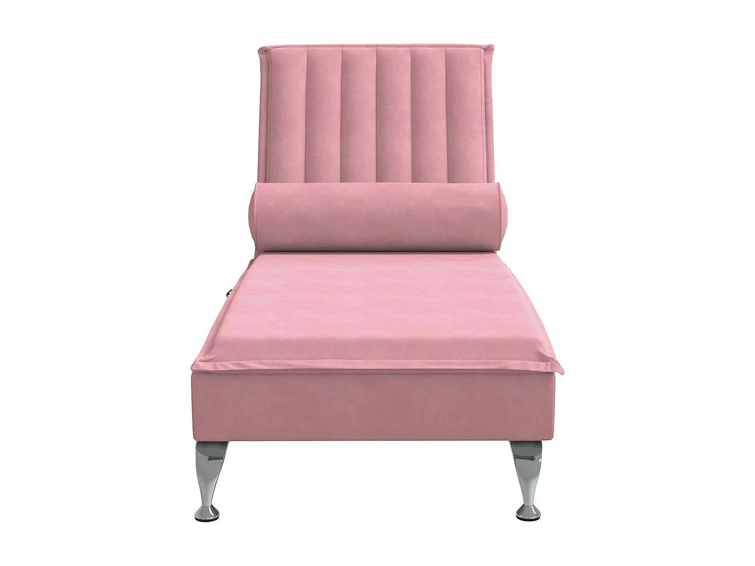 Massage-Chaiselongue mit Nackenrolle Rosa Samt