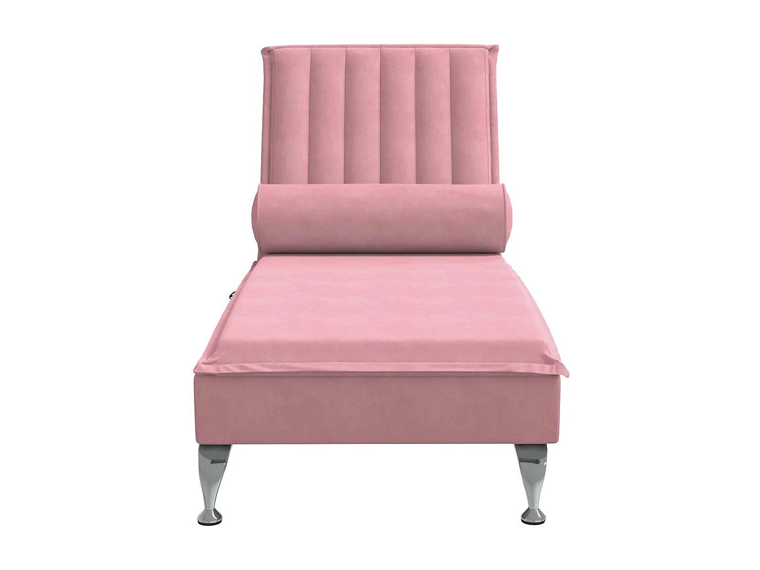 Chaise longue de massage avec traversin rose velours