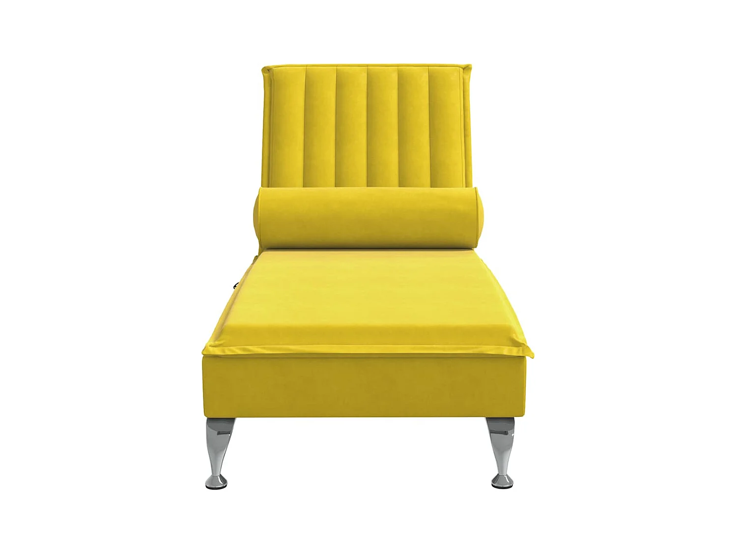 Chaise longue de massage avec traversin jaune velours