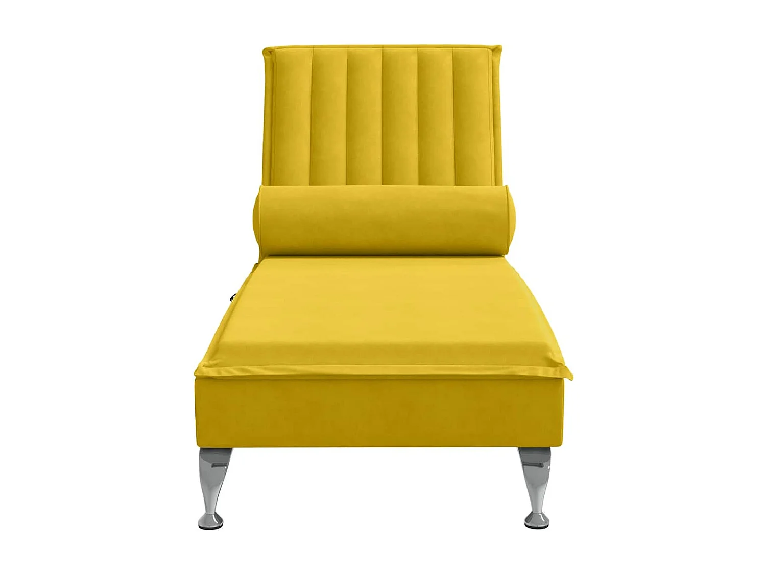 Massage chaise longue met bolster fluweel geel