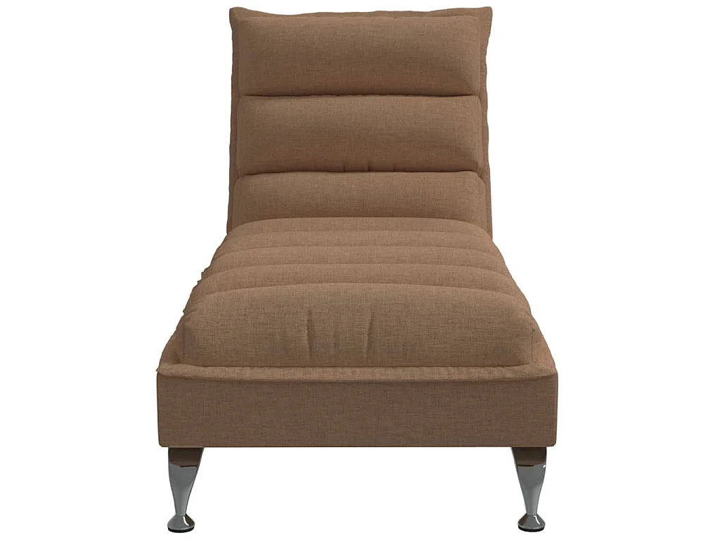 Chaise longue met kussens stof bruin
