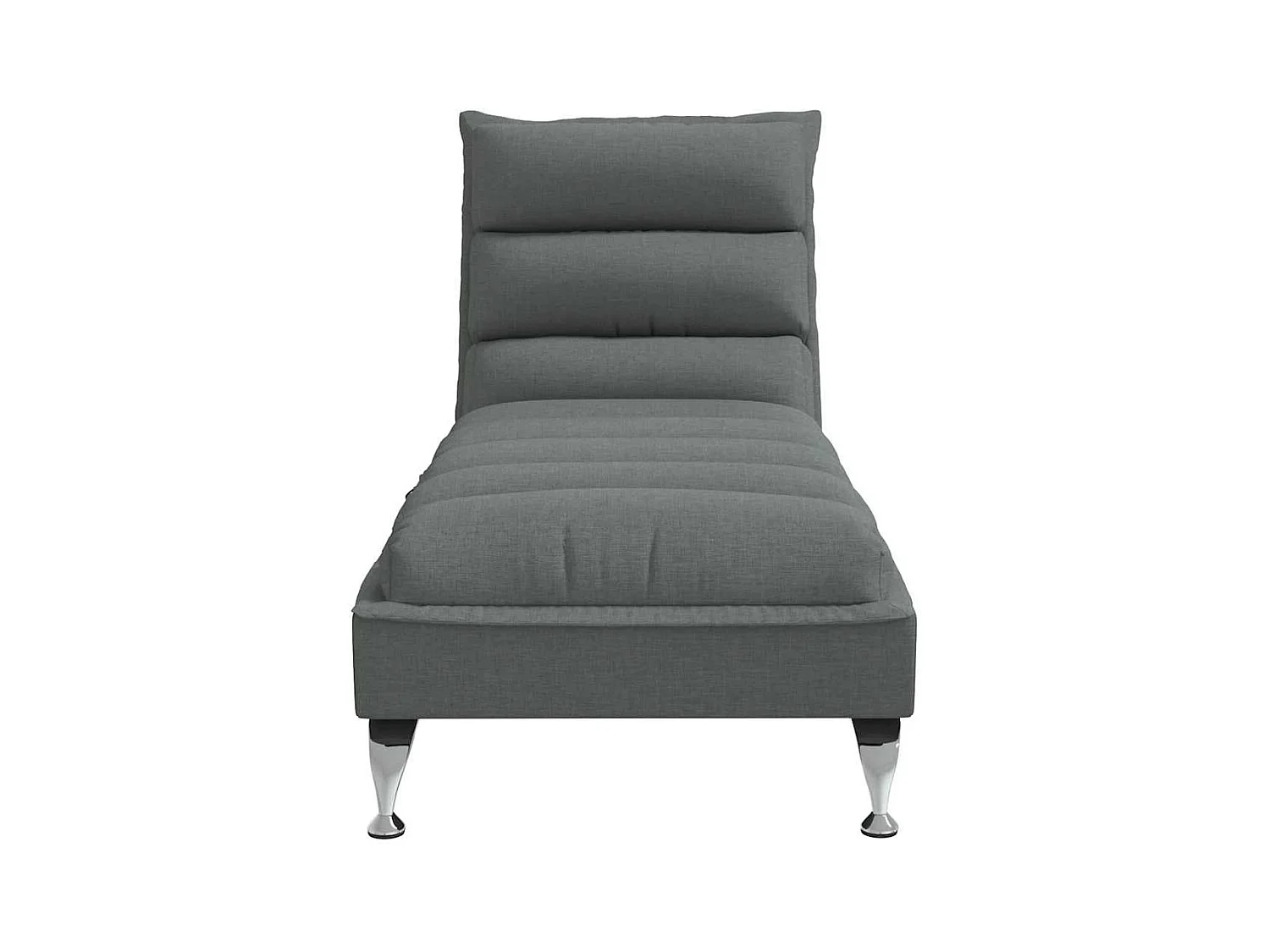 Chaise longue de massage avec coussins gris foncé tissu