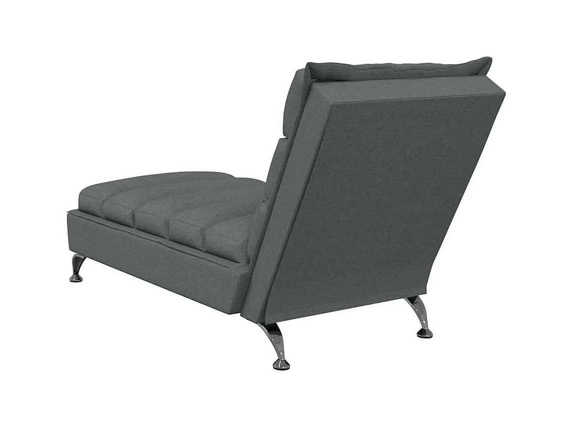 Chaise longue de massage avec coussins gris foncé tissu