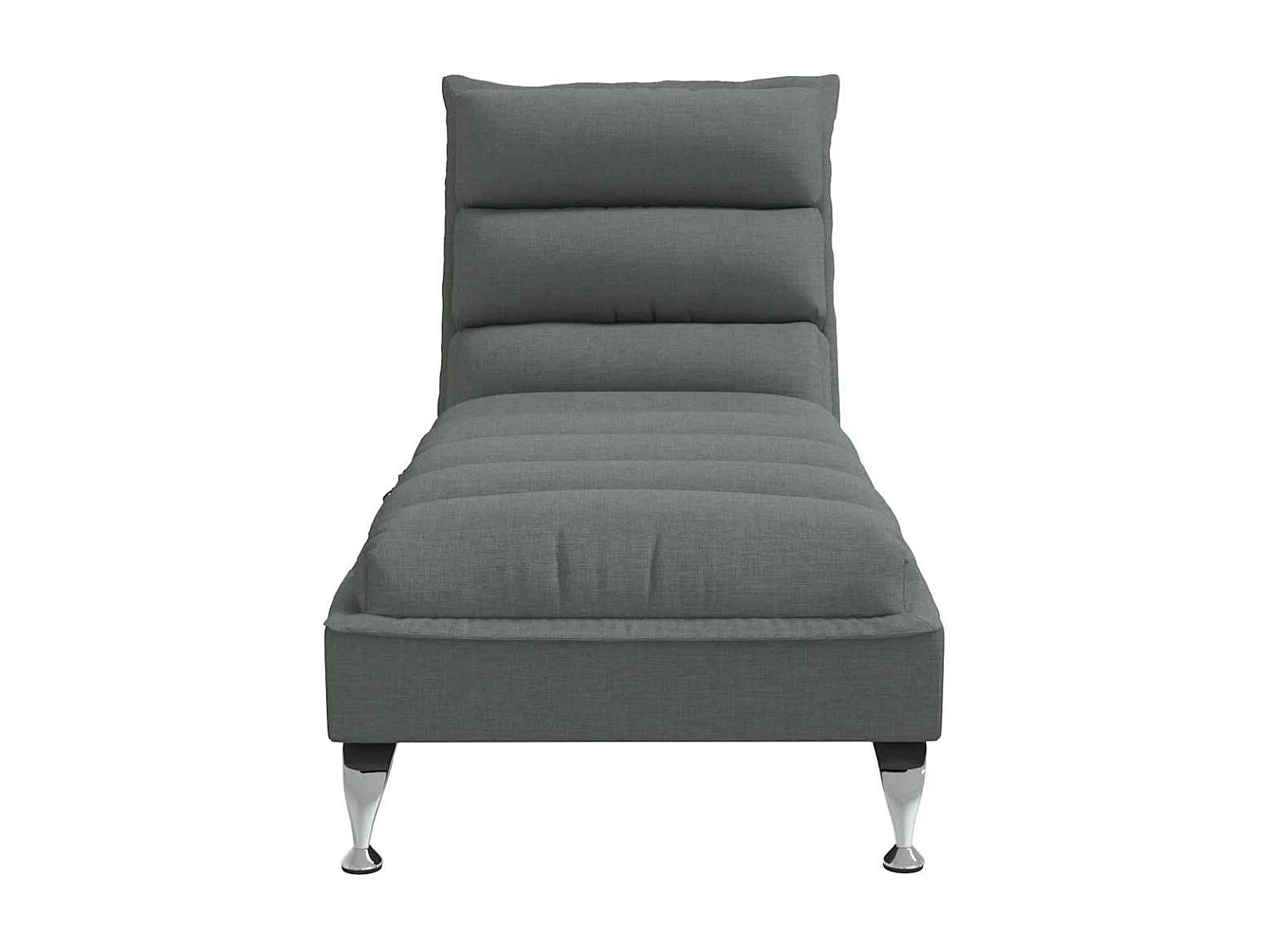 Chaise longue de massage avec coussins gris foncé tissu