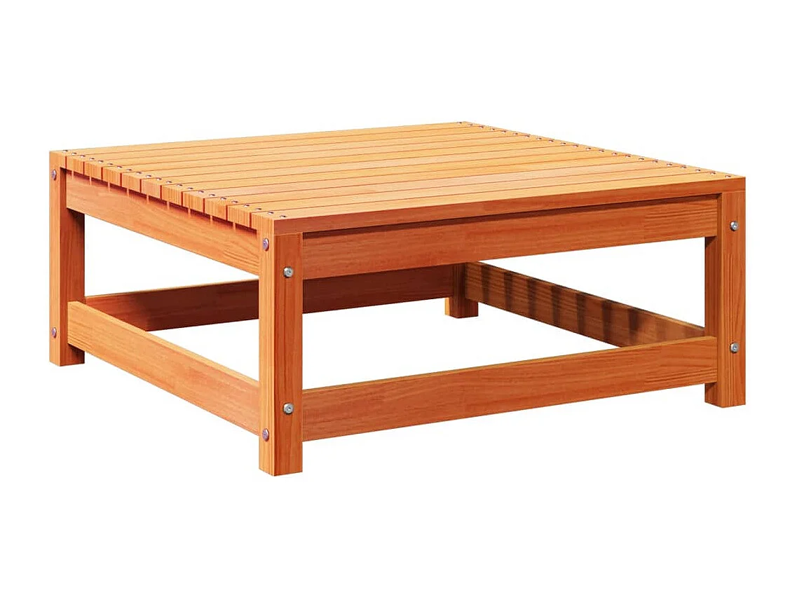 Salon de jardin 4 pcs cire marron bois de pin massif