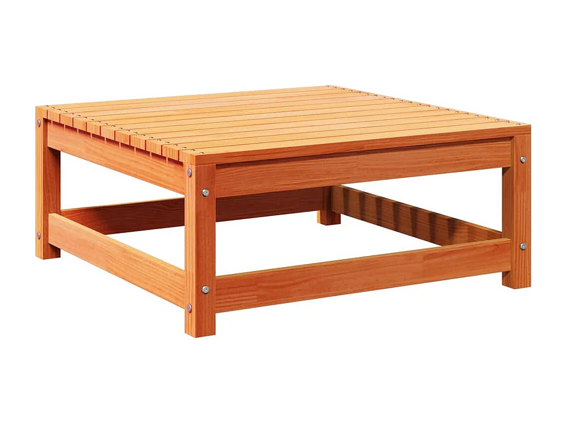 Salon de jardin 4 pcs cire marron bois de pin massif