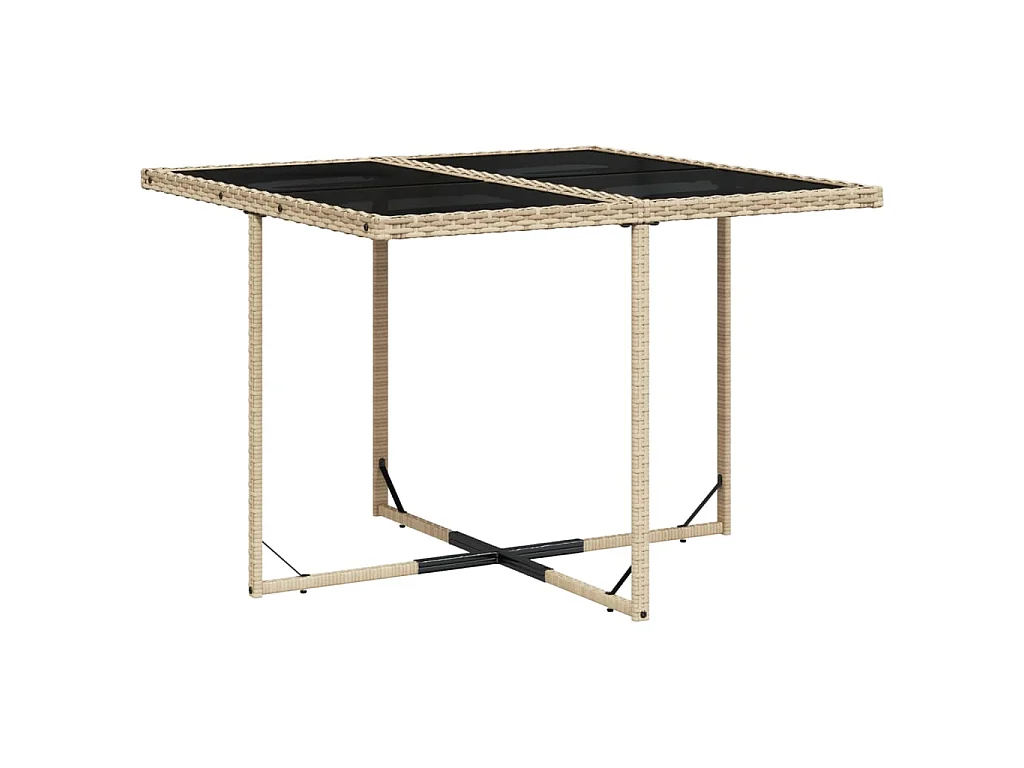 Ensemble à manger de jardin coussins 5 pcs mélange beige rotin