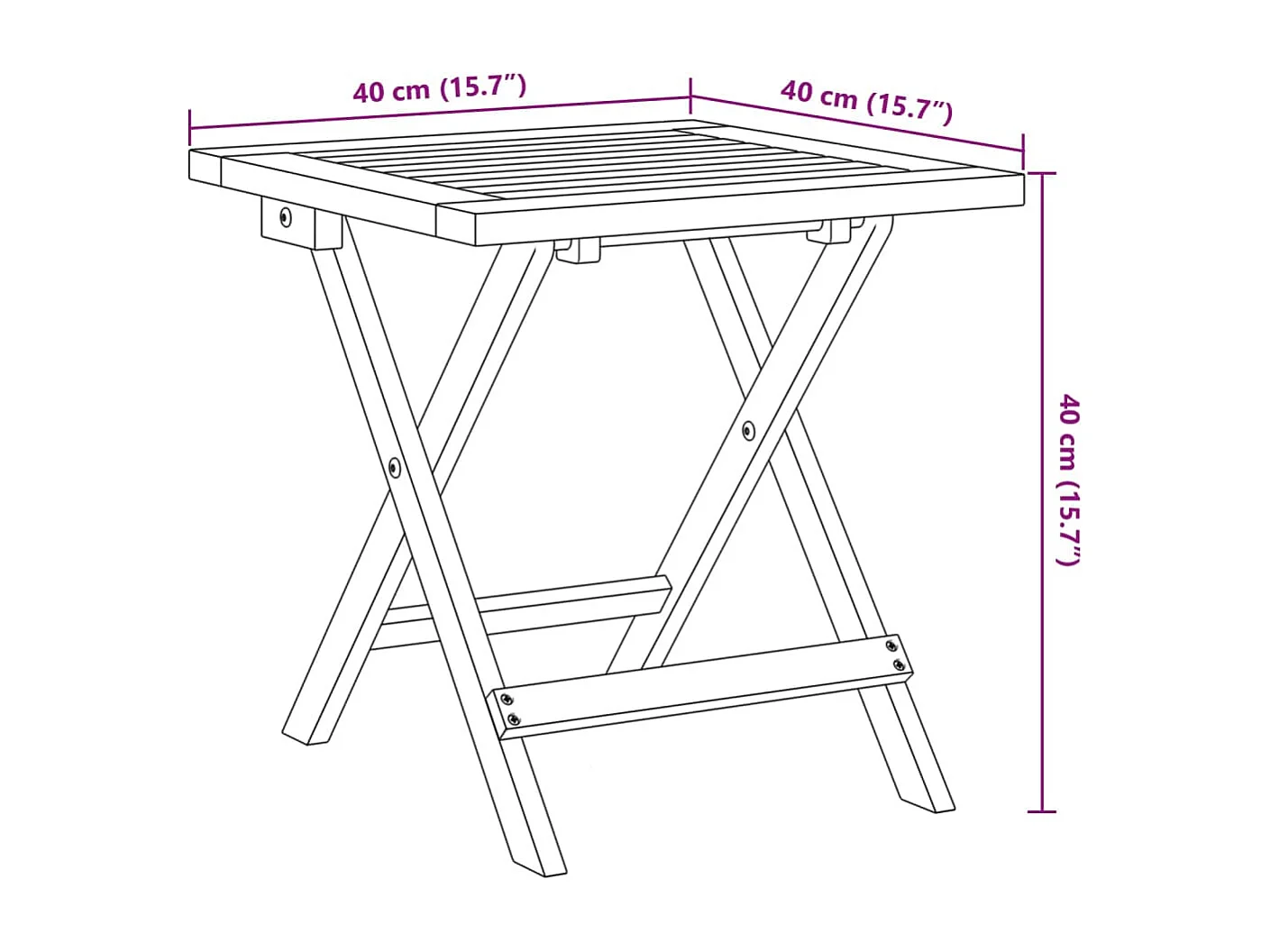 Chaises pliables de jardin lot de 2 avec table noir bois massif