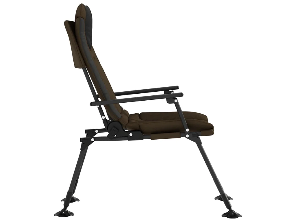 Chaise de pêche avec accoudoir pliable taupe