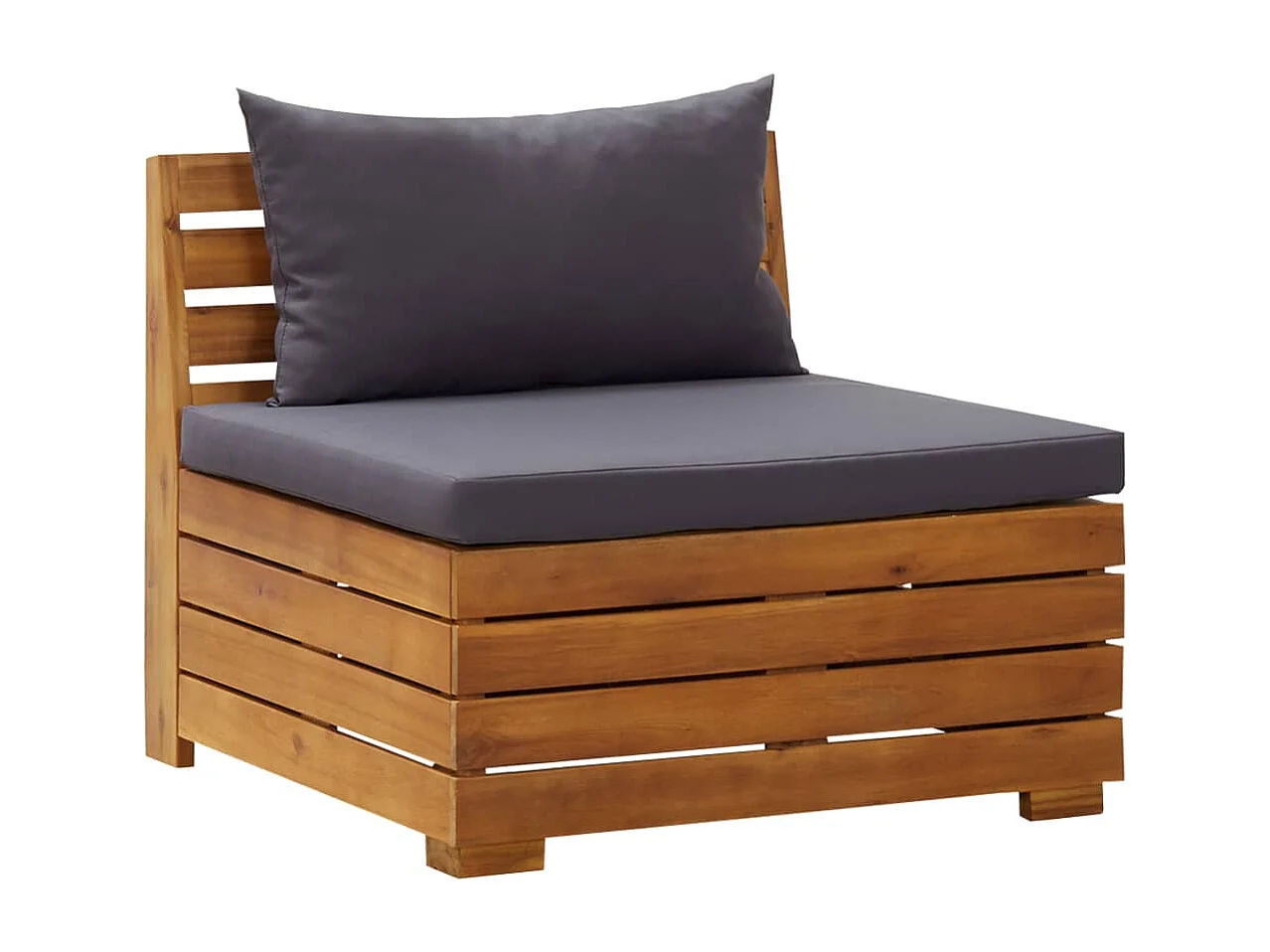 Salon de jardin 8 pcs avec coussins Bois d'acacia Gris foncé
