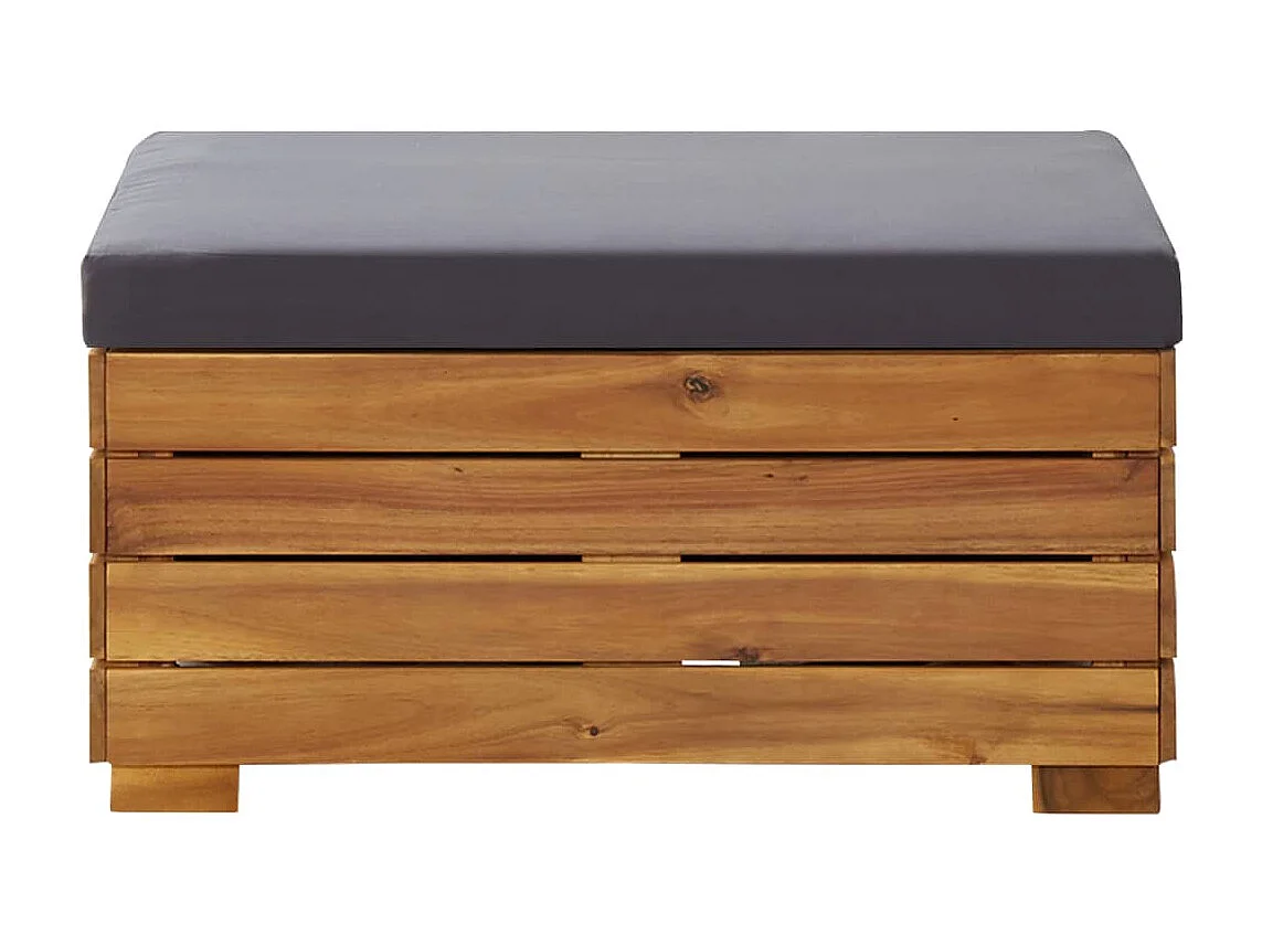 8-tlg. Garten-Sofagarnitur mit Auflagen Akazienholz Dunkelgrau