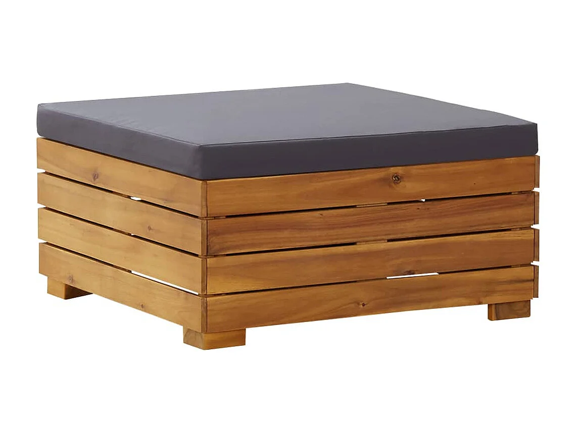 8-tlg. Garten-Sofagarnitur mit Auflagen Akazienholz Dunkelgrau