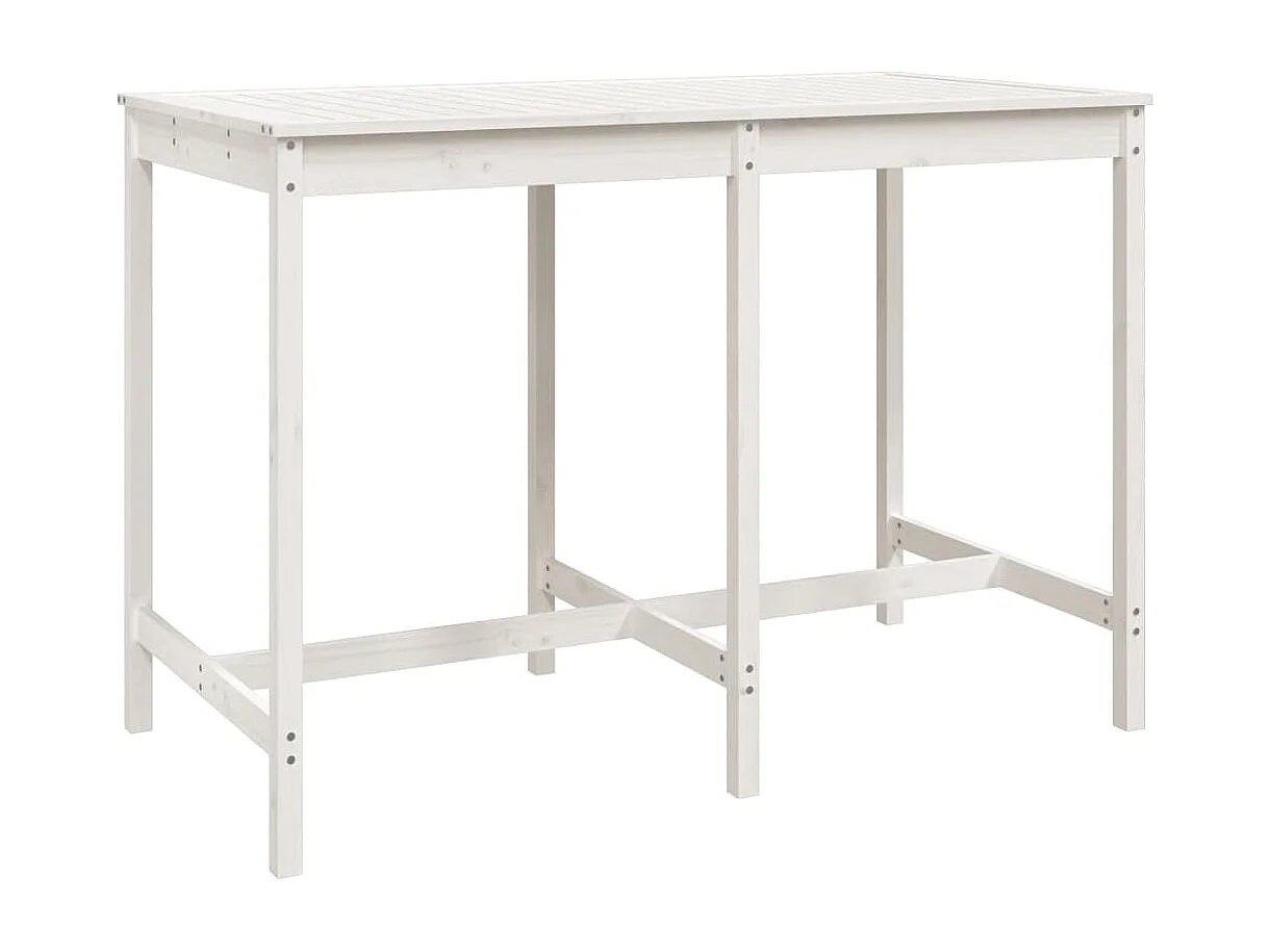 Ensemble de bar de jardin 7 pcs blanc bois de pin massif